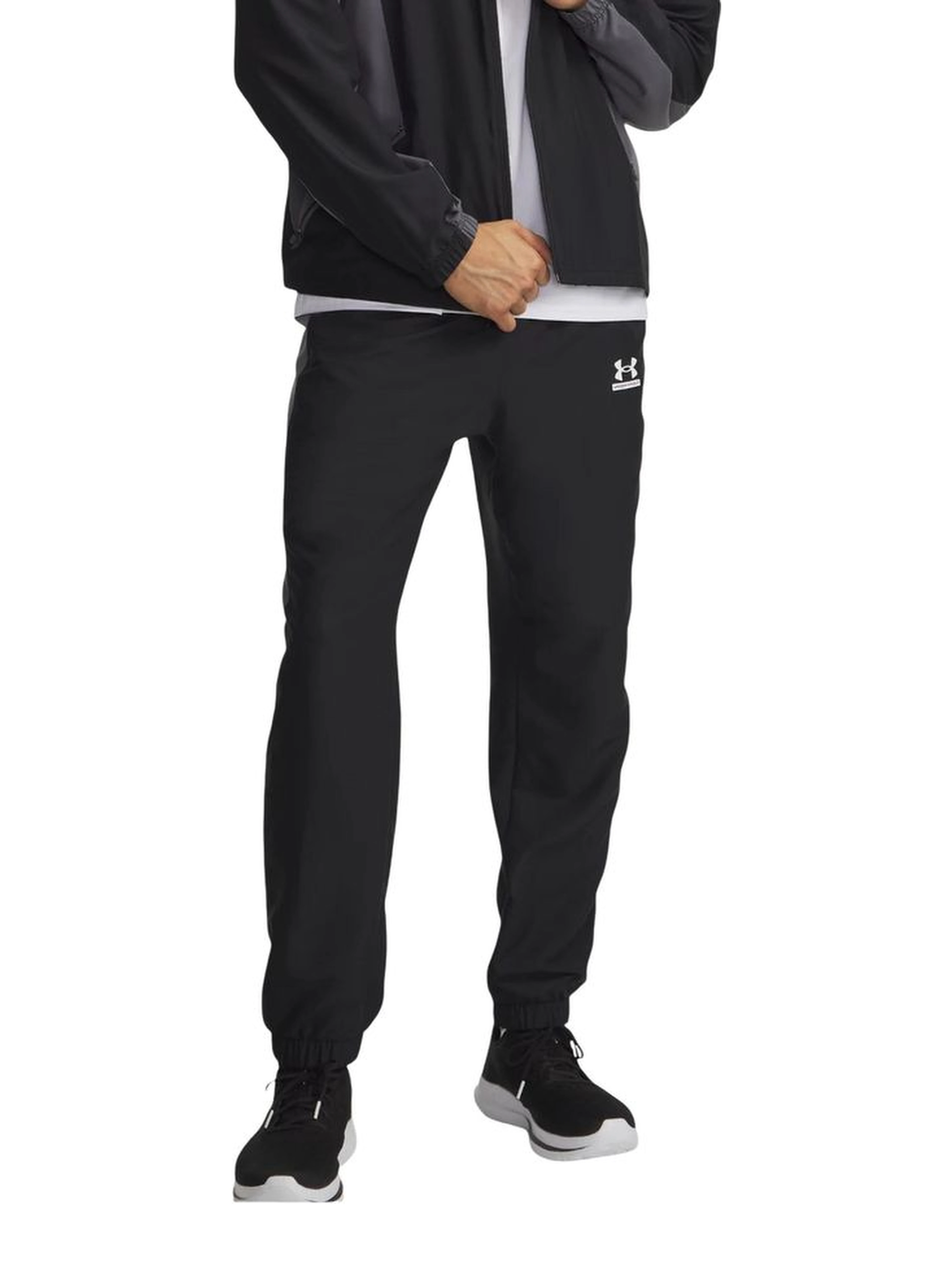 Black And White Polyester Joggers (Workout Pants)