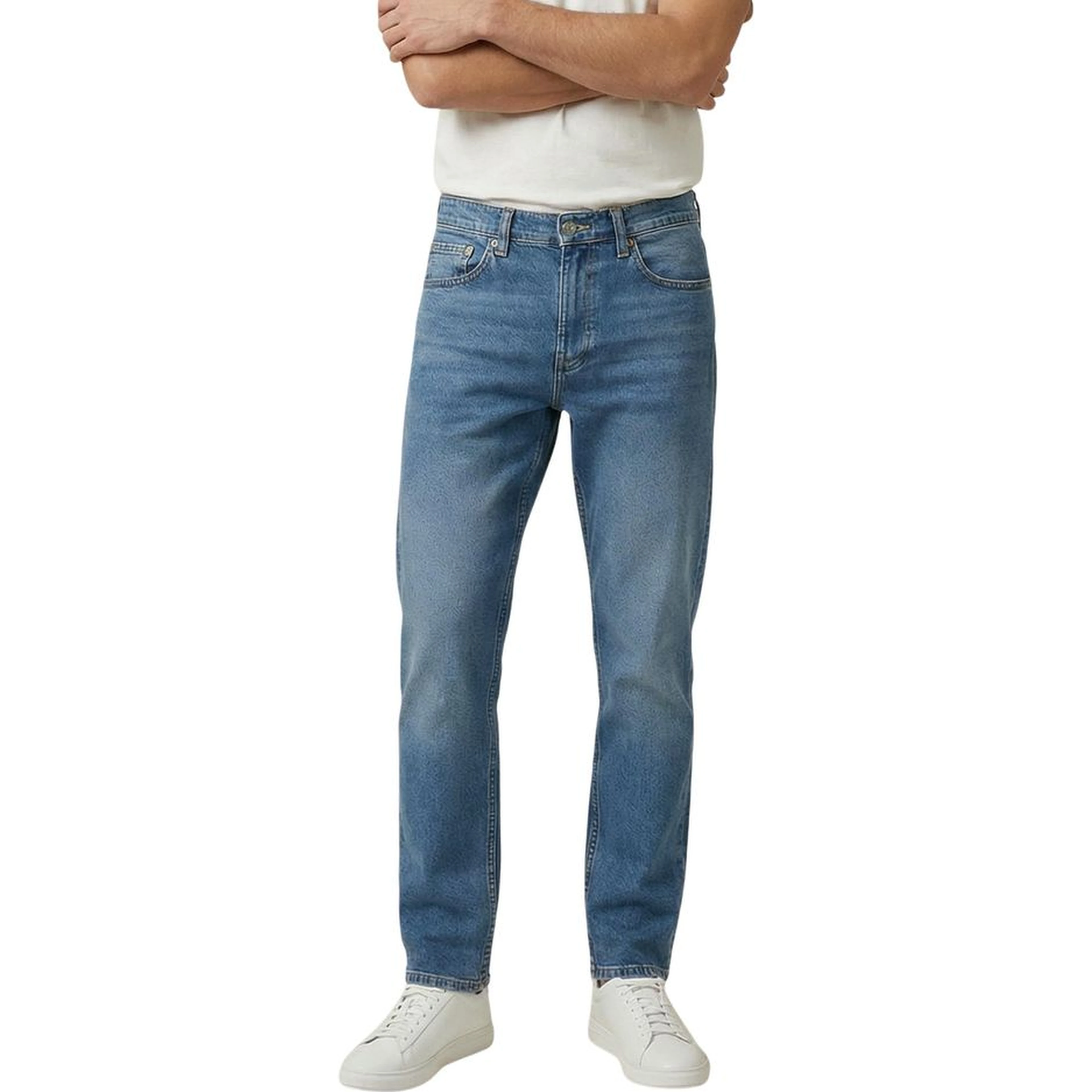 Blue Cotton Skinny Jeans