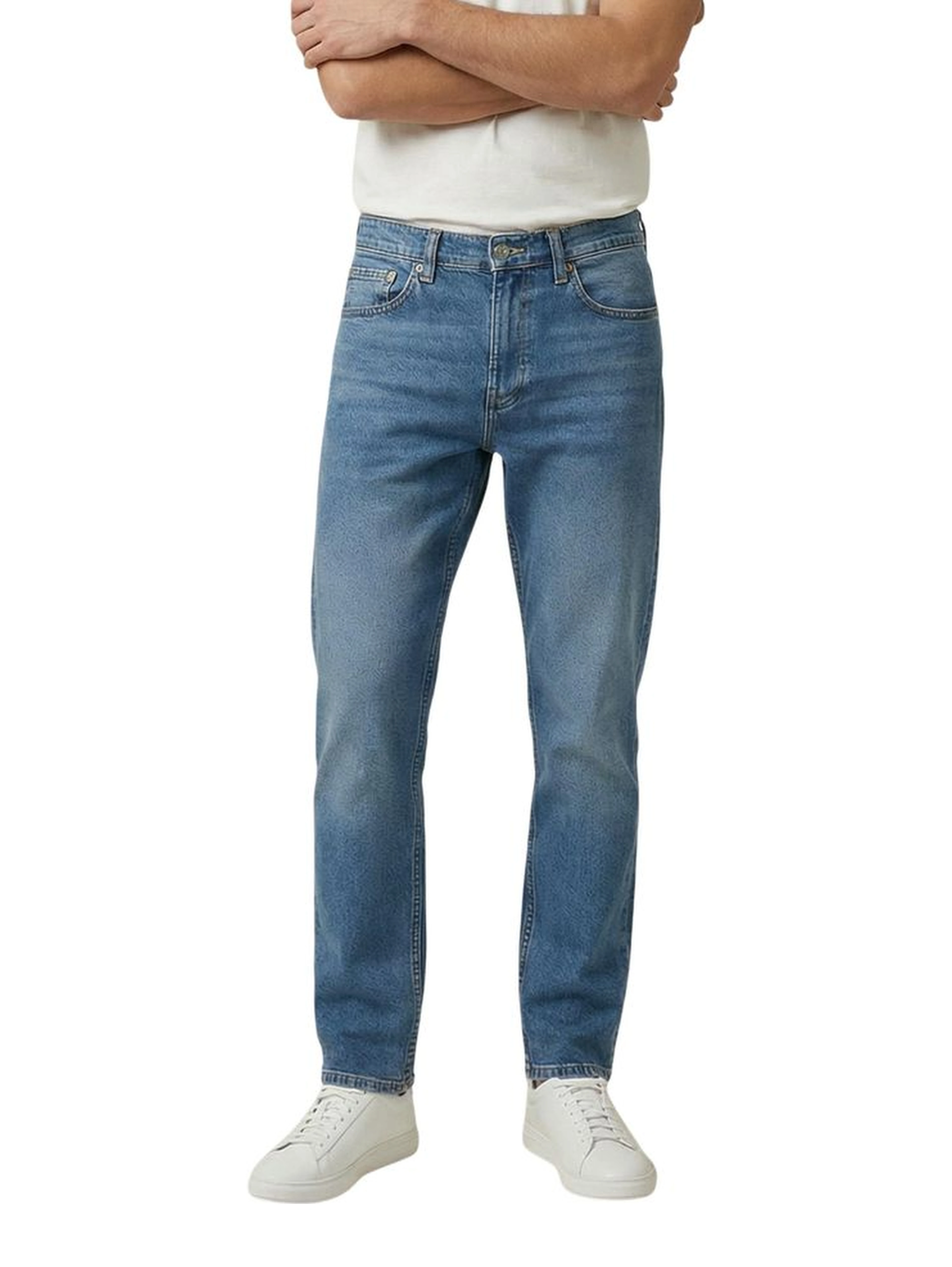 Blue Cotton Skinny Jeans