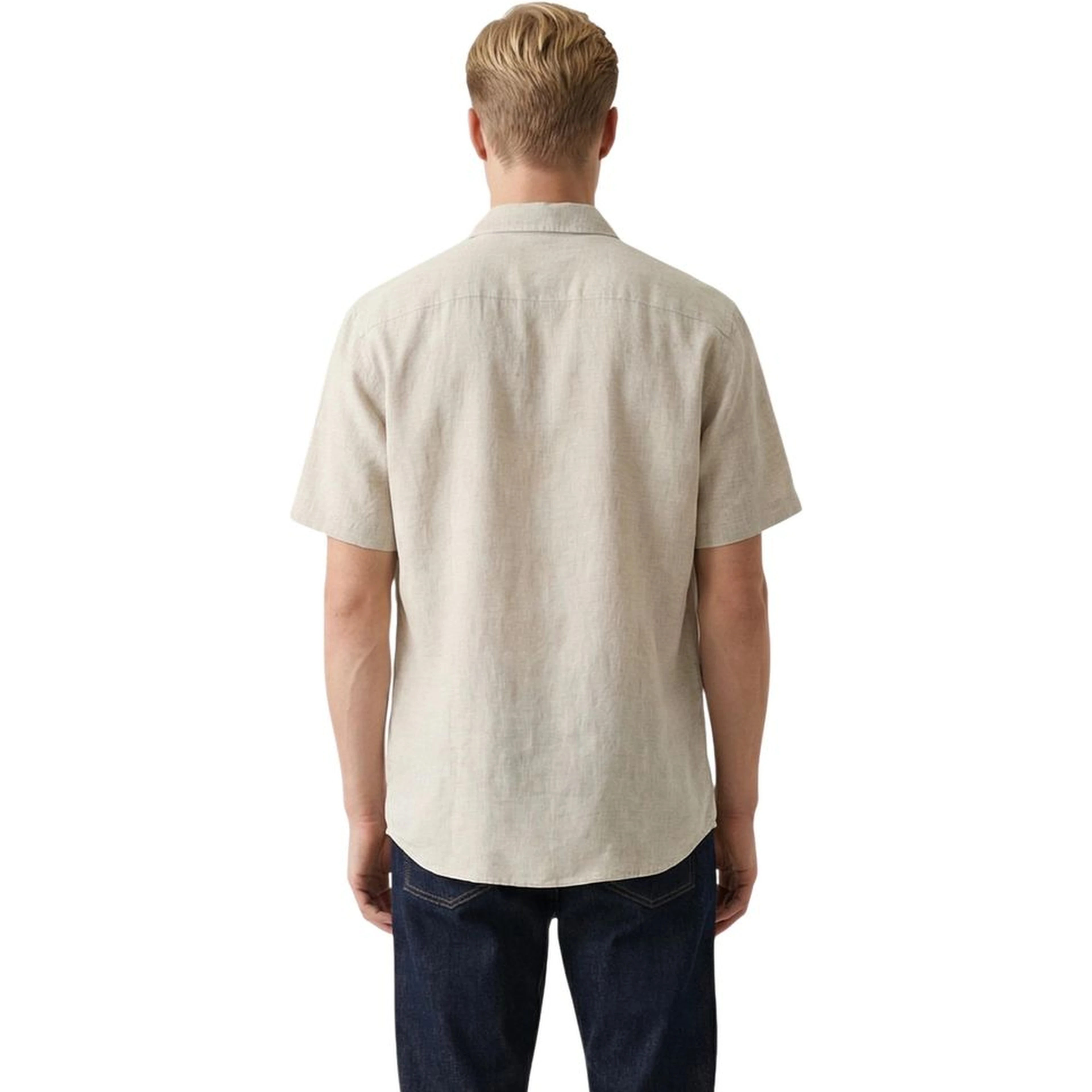 Beige Linen Shortsleeve Shirt