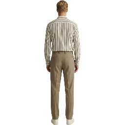 Beige Polyester Skinny Pants