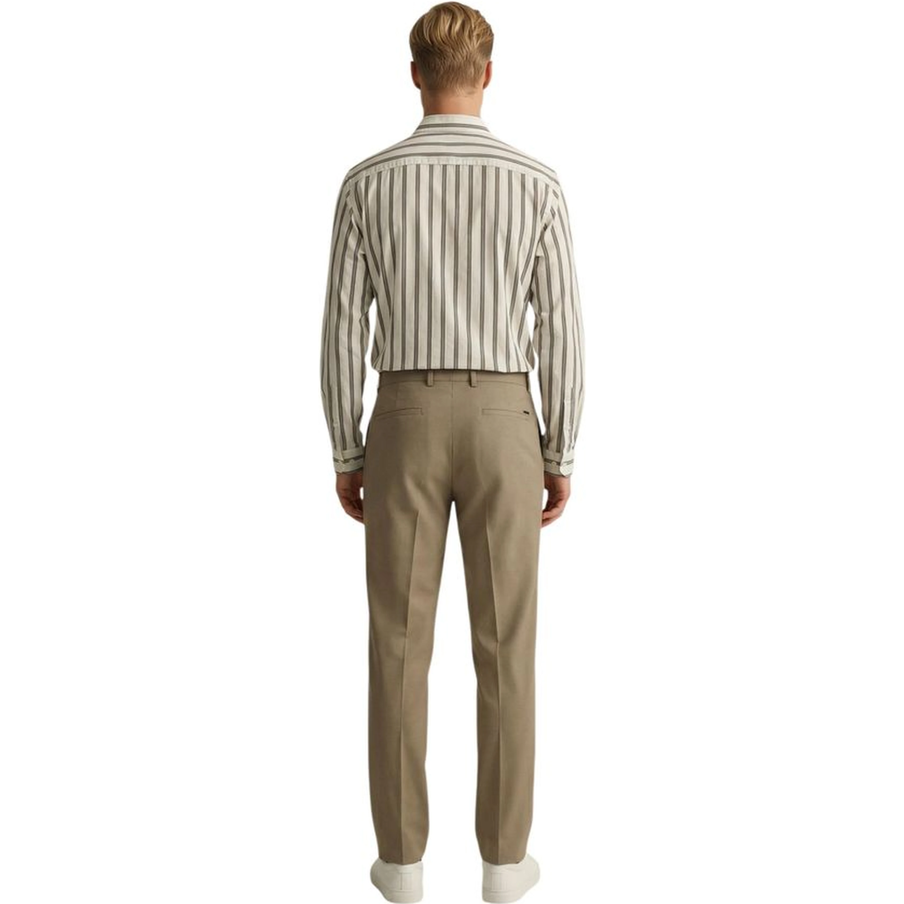 Beige Polyester Skinny Pants