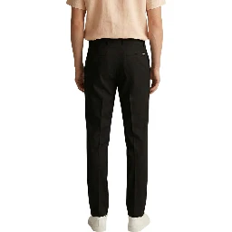 Black Polyester Skinny Pants