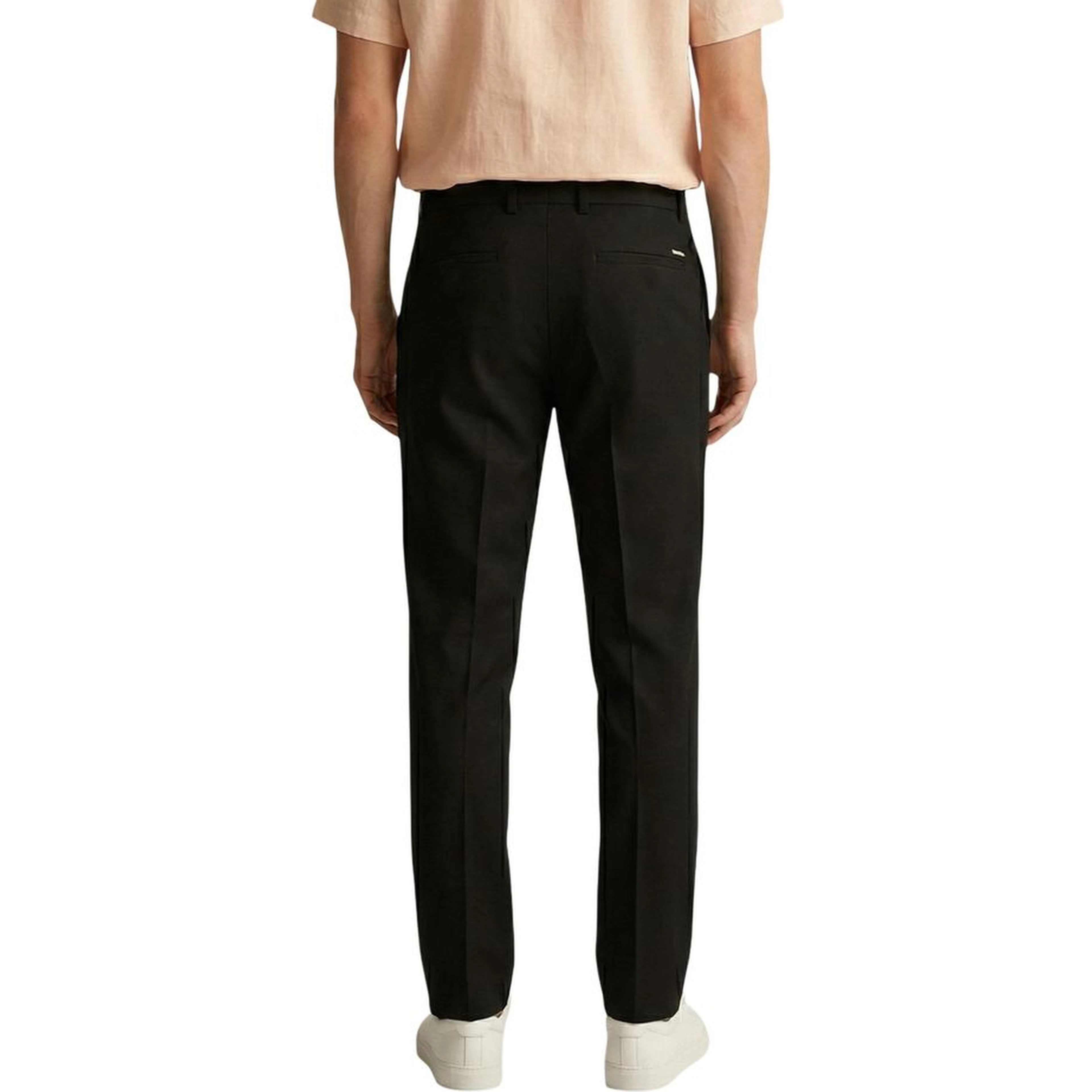 Black Polyester Skinny Pants