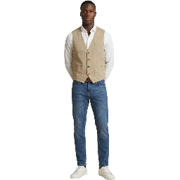 Beige Cotton Waistcoat