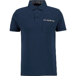 Blue Cotton Polo Shirt