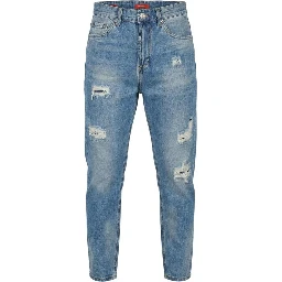 Blue Cotton Skinny Jeans
