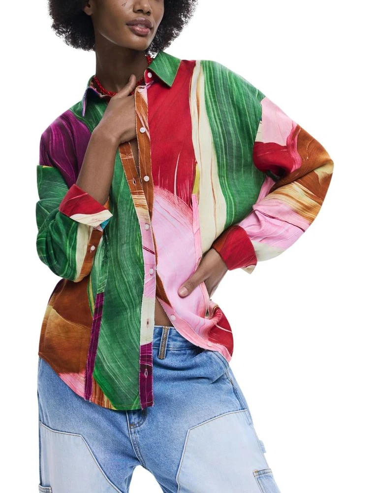 Bicolor Lyocell Blouse