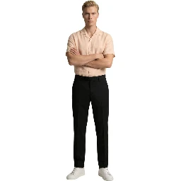 Black Polyester Skinny Pants