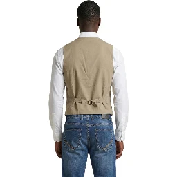 Beige Cotton Waistcoat