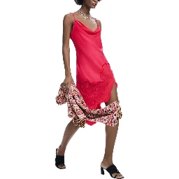 Pink Viscose Long Dress