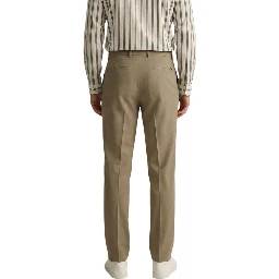 Beige Polyester Skinny Pants