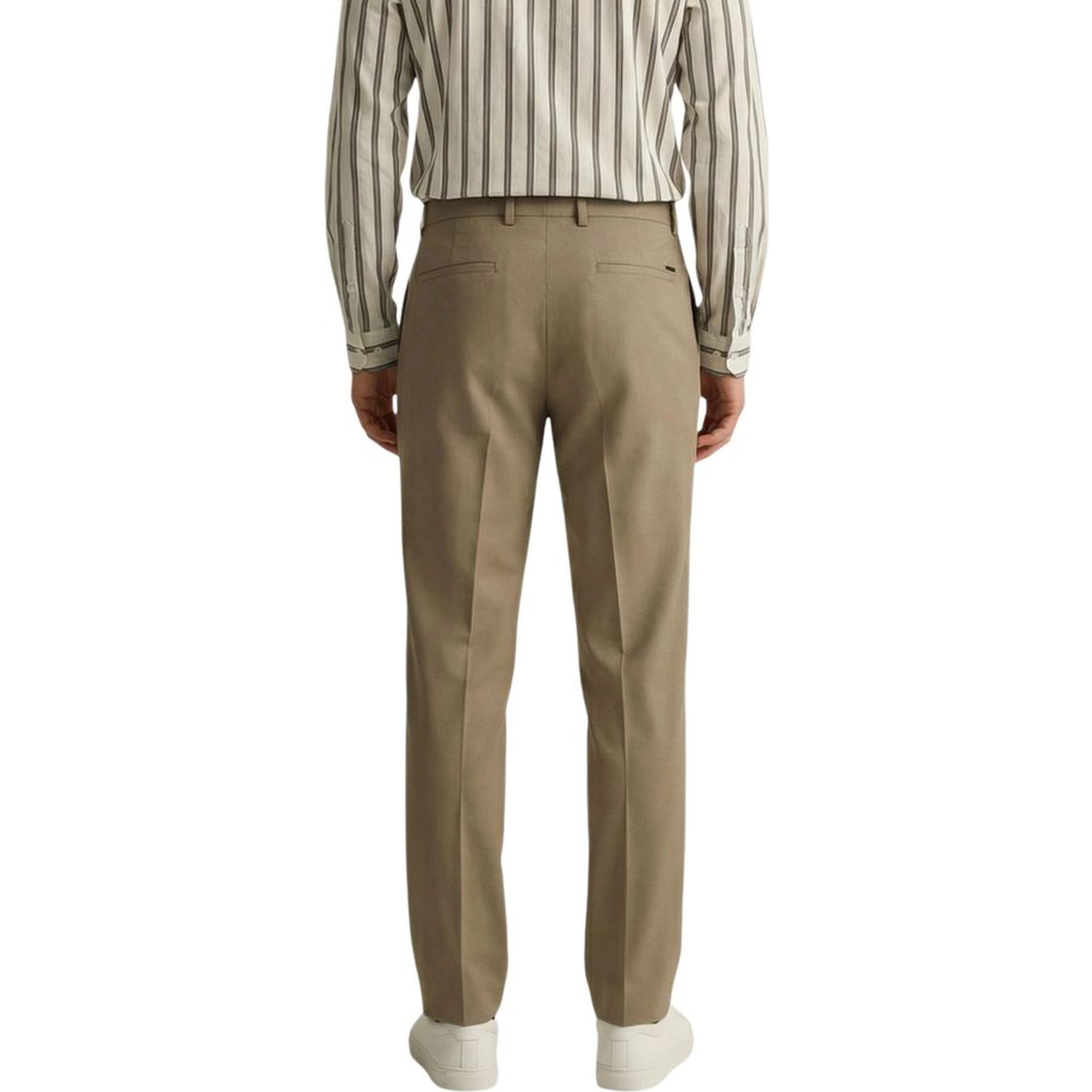 Beige Polyester Skinny Pants