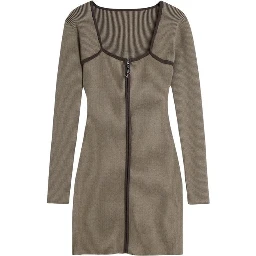 Brown Viscose Midi Dress