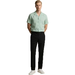 Green Linen Shortsleeve Shirt