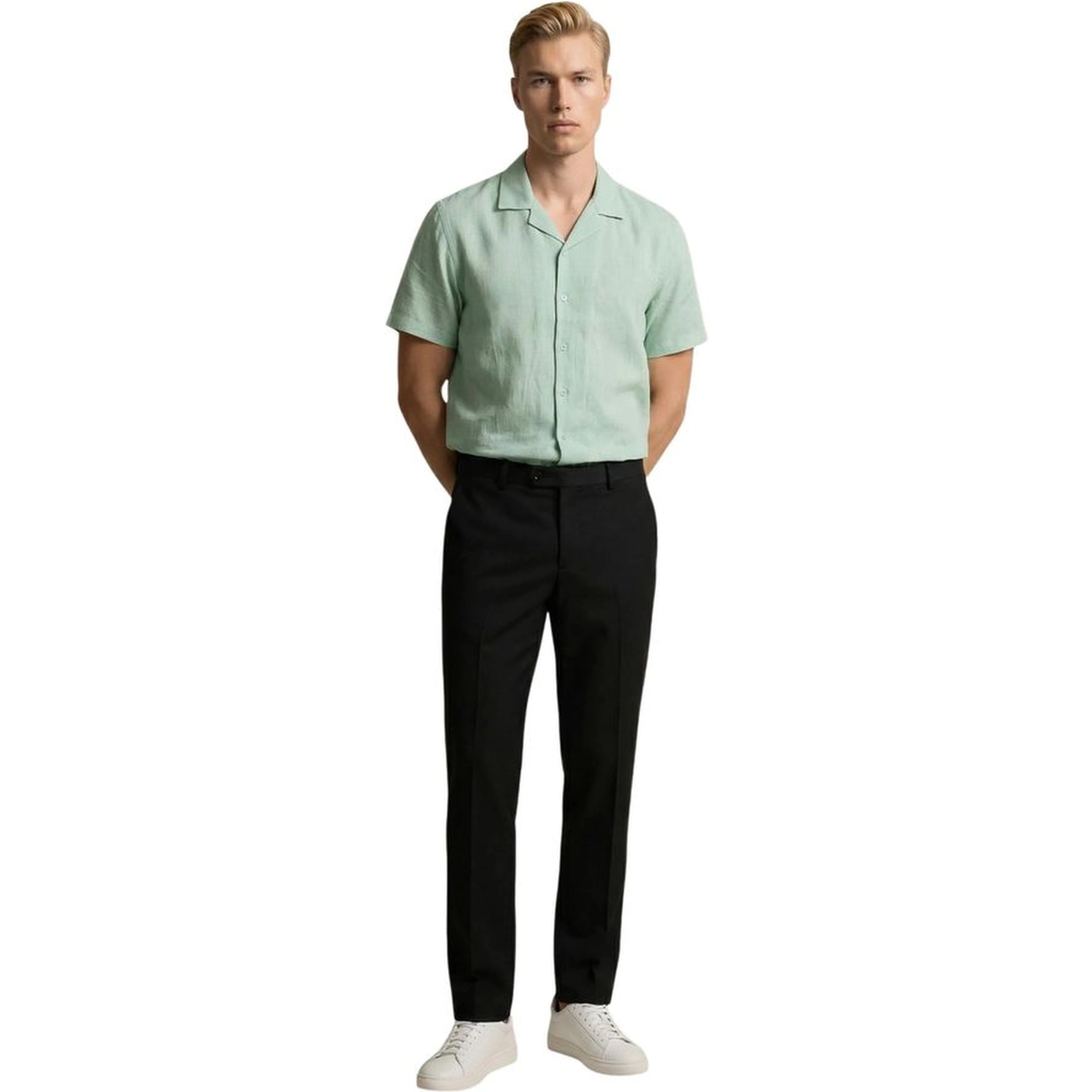 Green Linen Shortsleeve Shirt