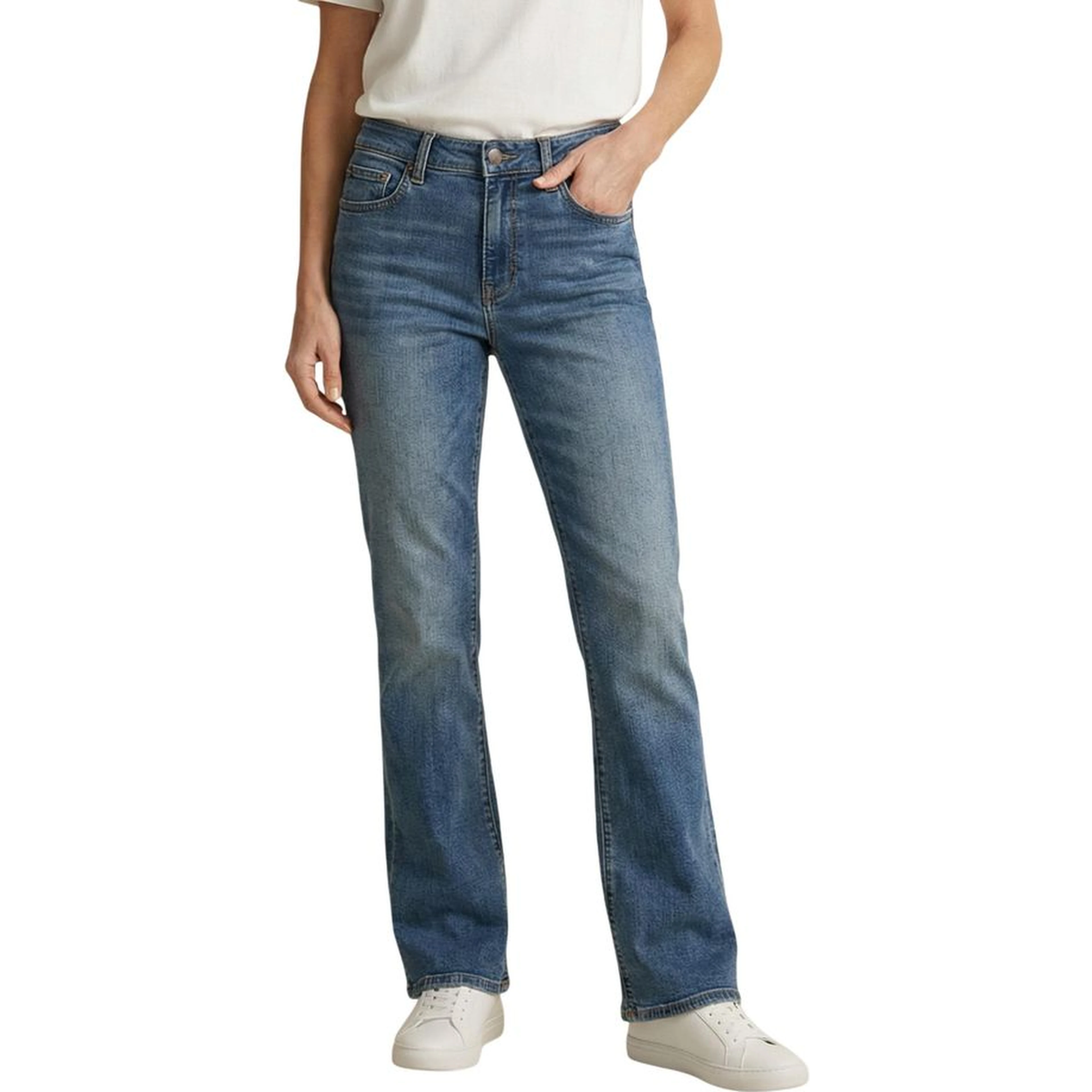 Blue Cotton Bootcut Jeans