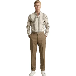 Beige Polyester Skinny Pants