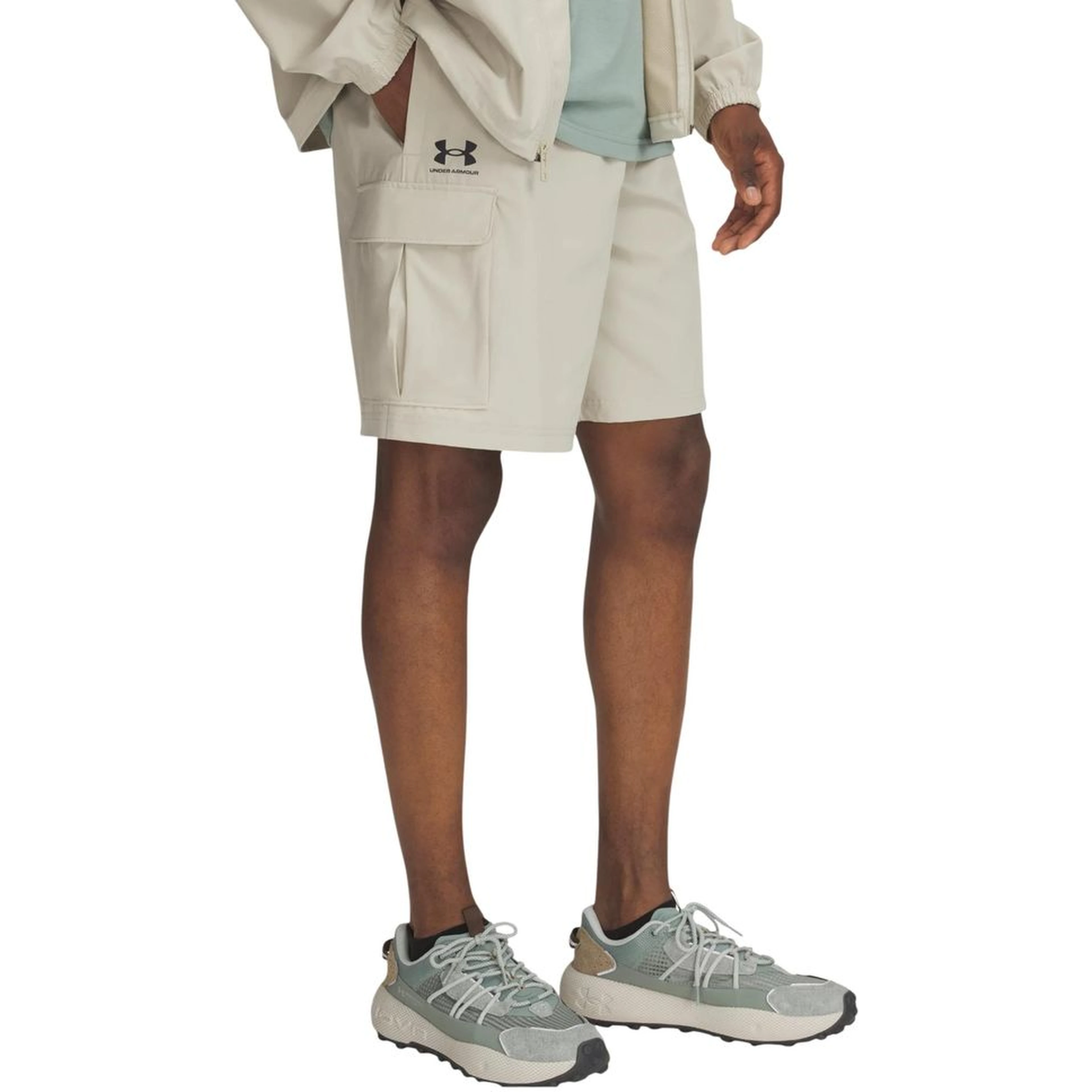 Beige Polyester Bermuda Shorts