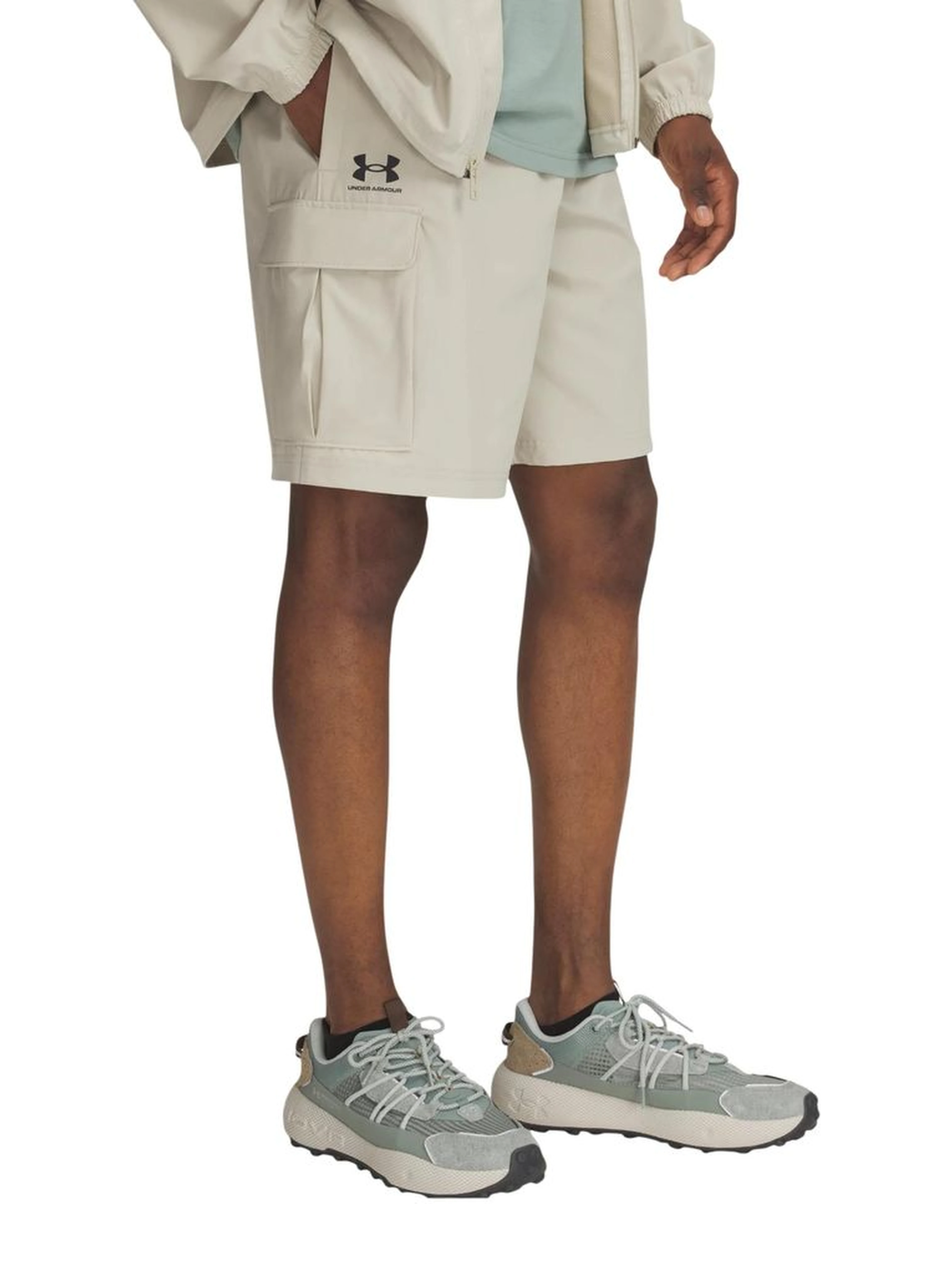 Beige Polyester Bermuda Shorts