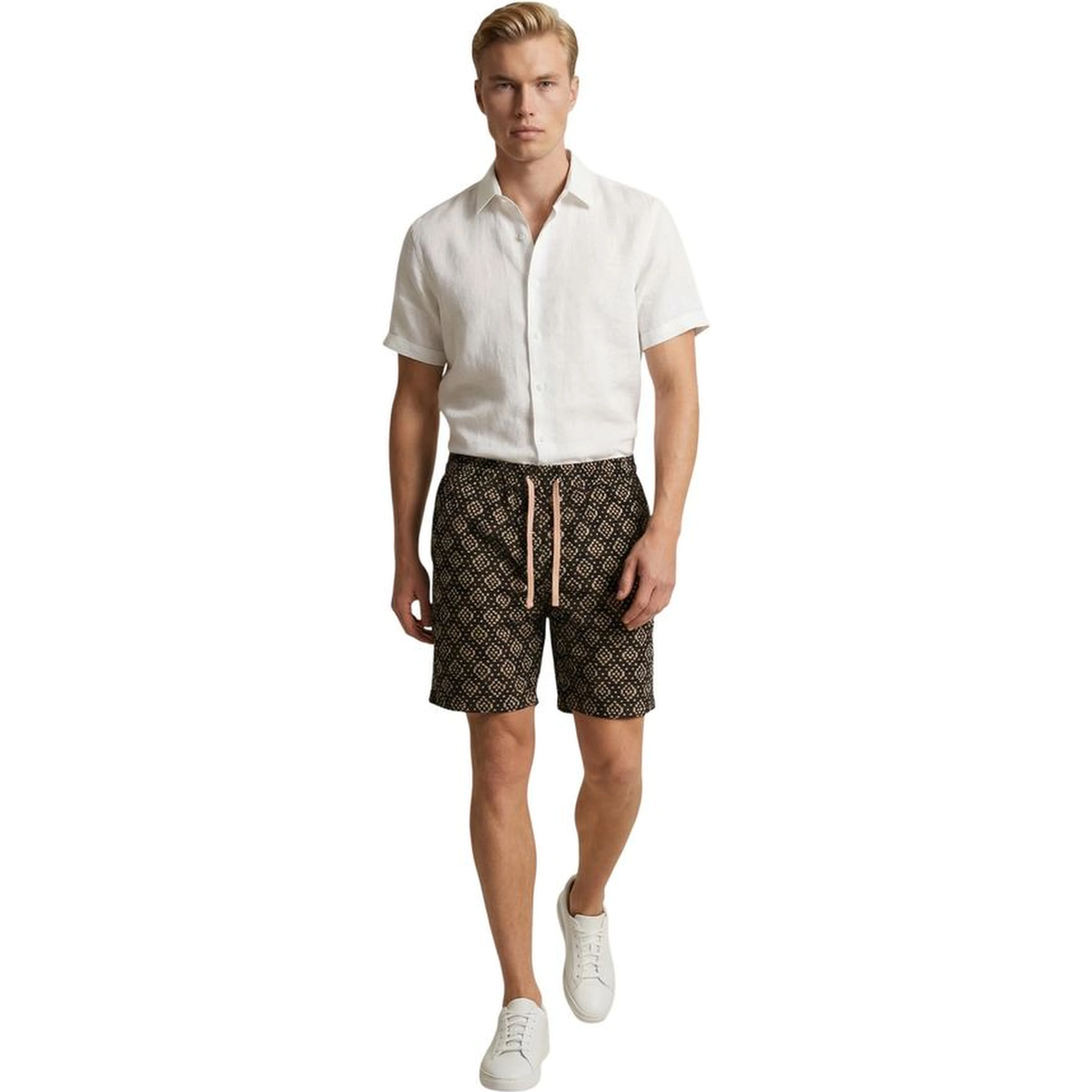 Black Cotton Bermuda Shorts