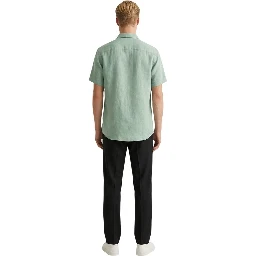Green Linen Shortsleeve Shirt