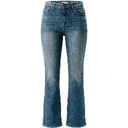 Blue Cotton Bootcut Jeans