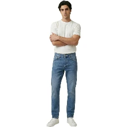 Blue Cotton Skinny Jeans