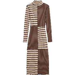 Brown Cotton Long Dress
