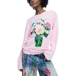 Multicolor Cotton Long Sleeve T-Shirt
