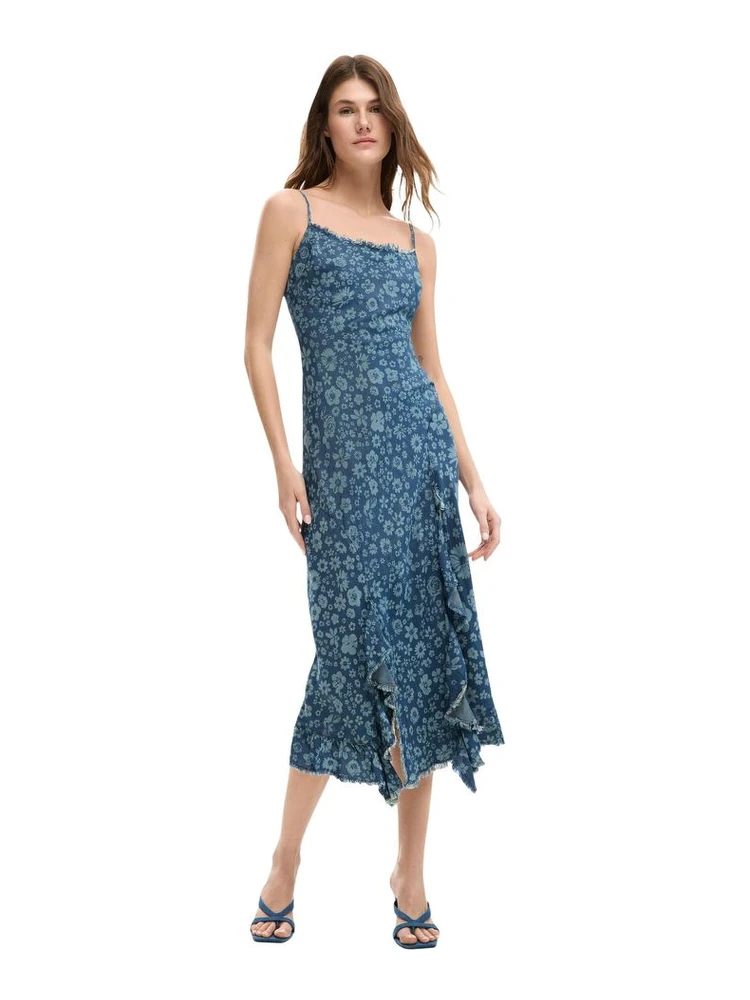 Blue Lyocell Long Dress