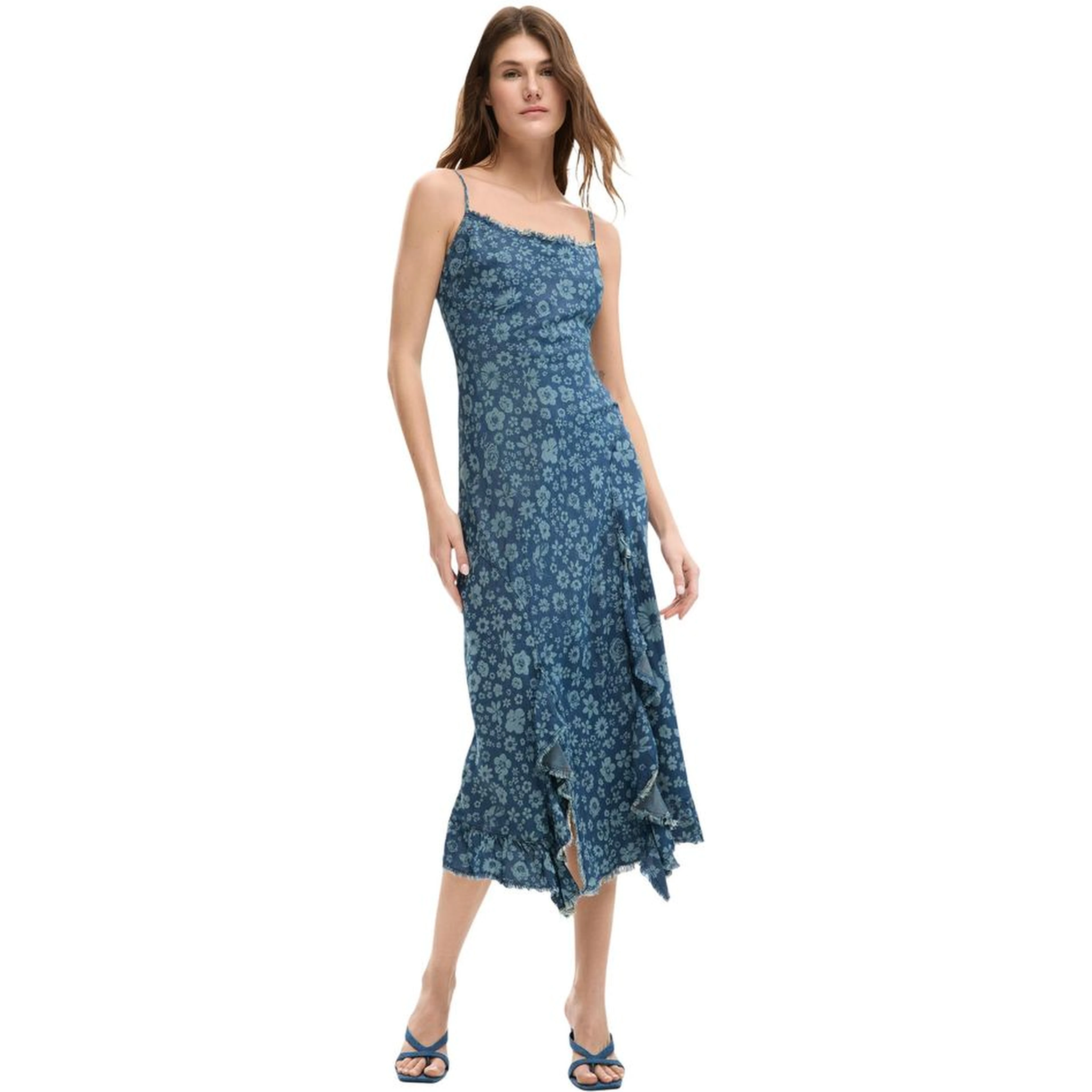 Blue Lyocell Long Dress