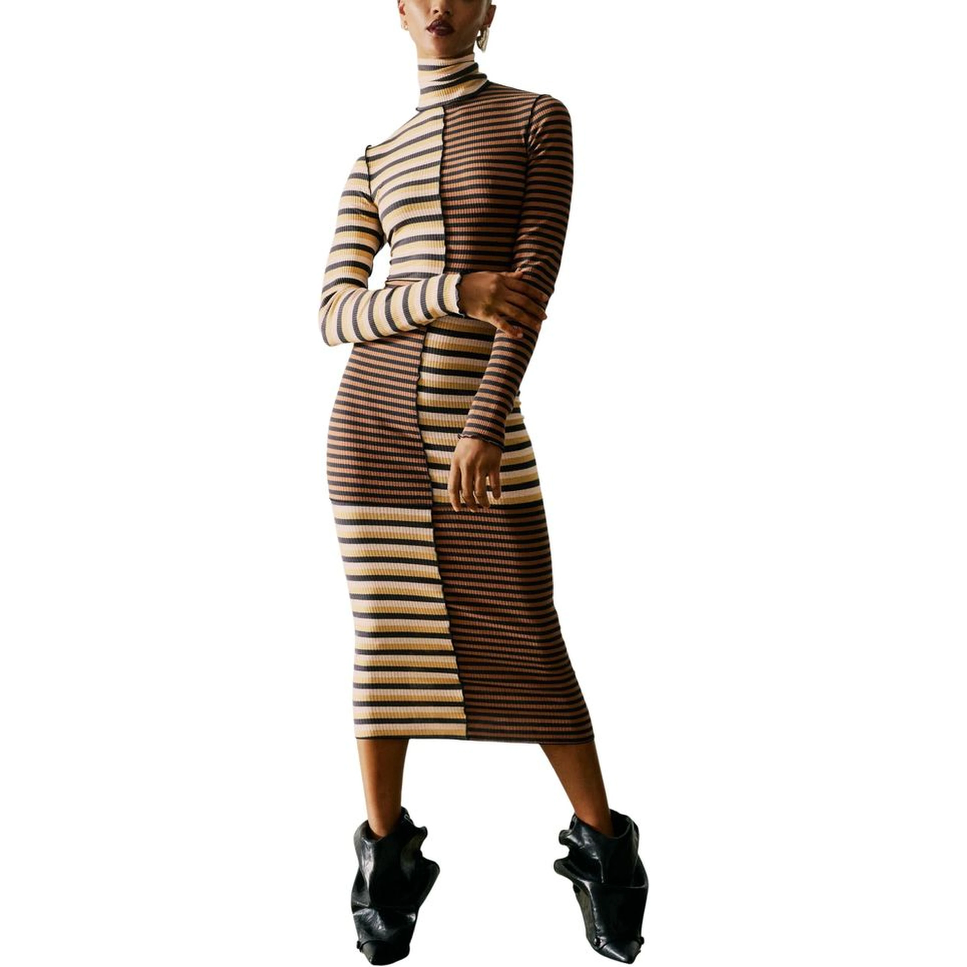 Brown Cotton Long Dress