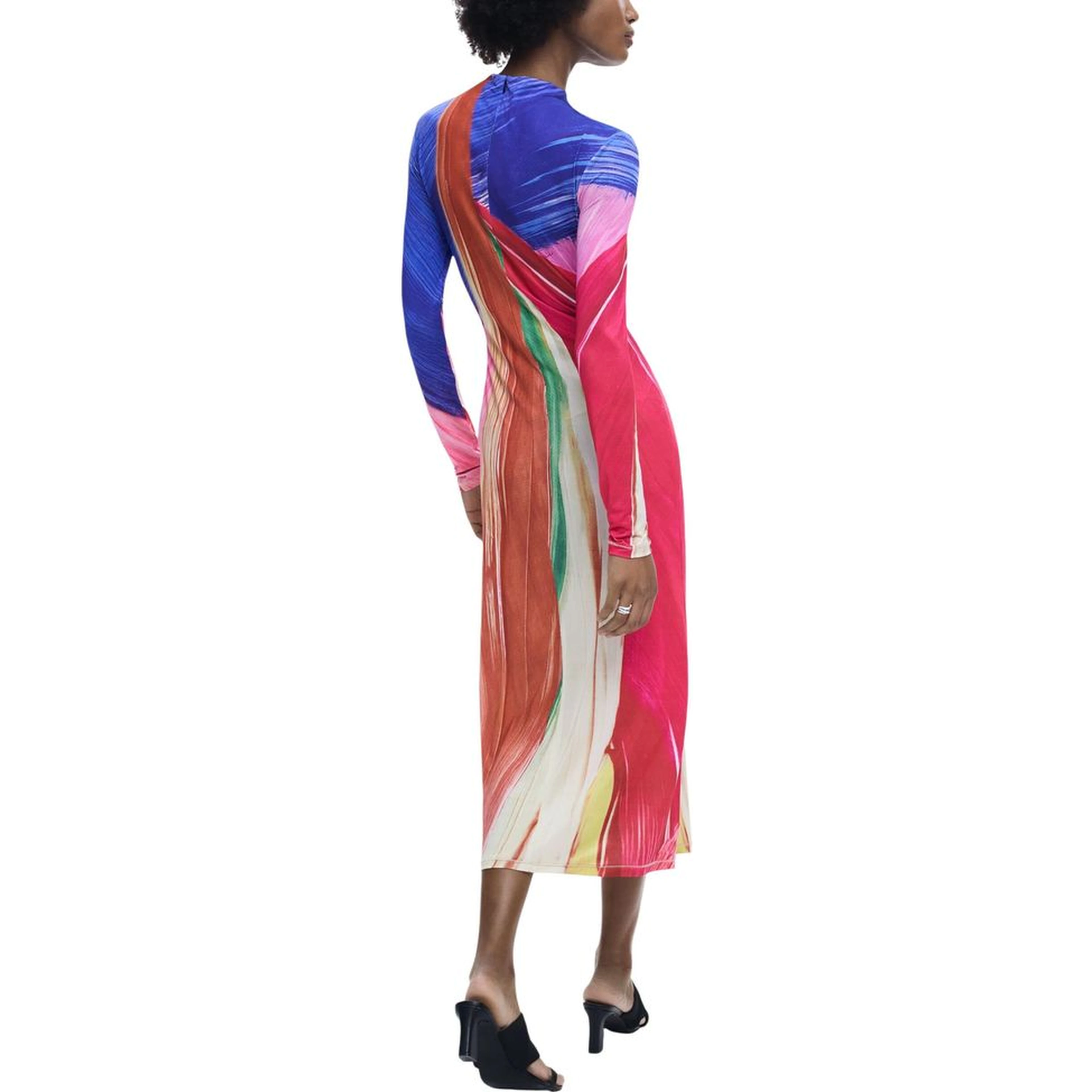 Purple Polyester Long Dress