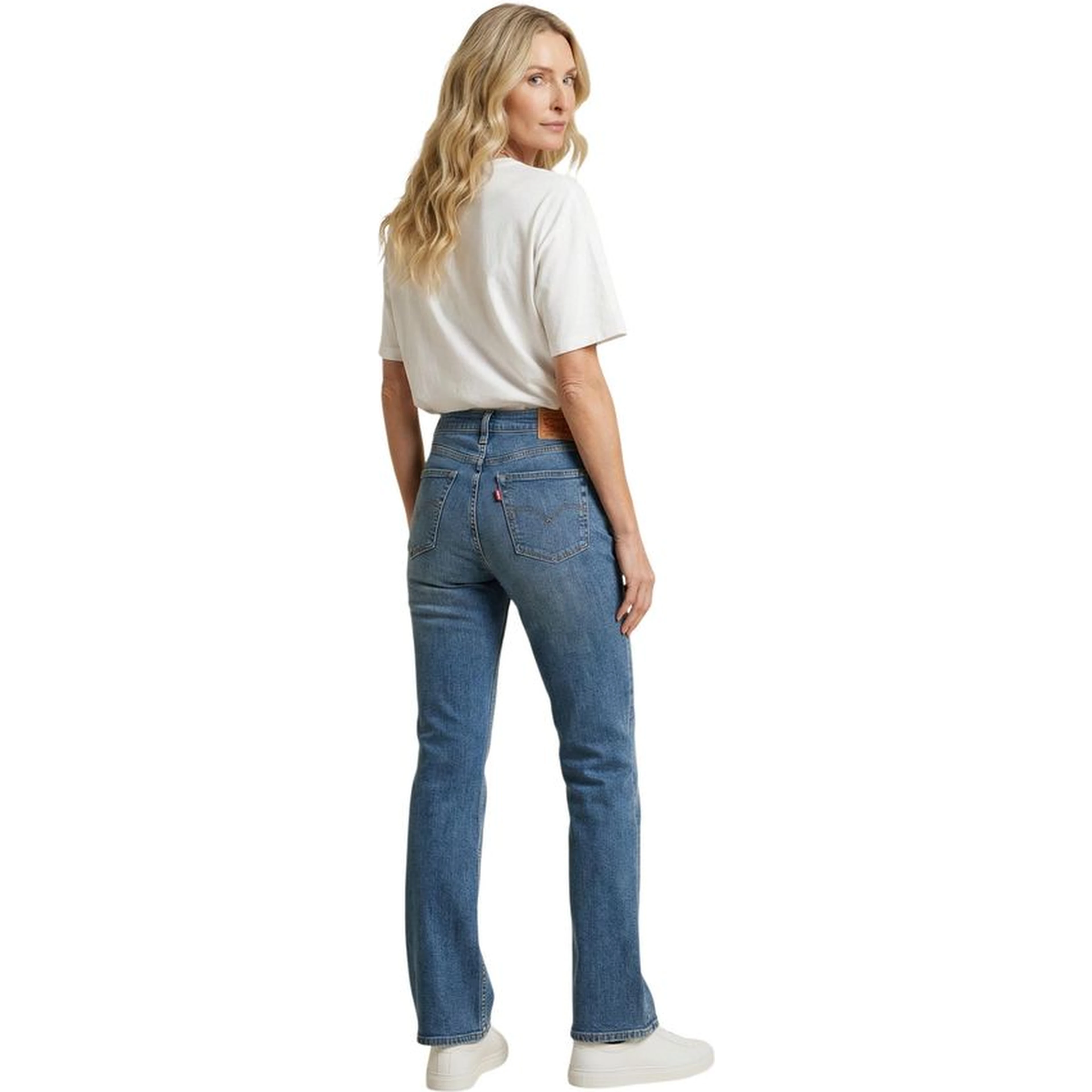Blue Cotton Bootcut Jeans