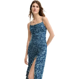 Blue Lyocell Long Dress