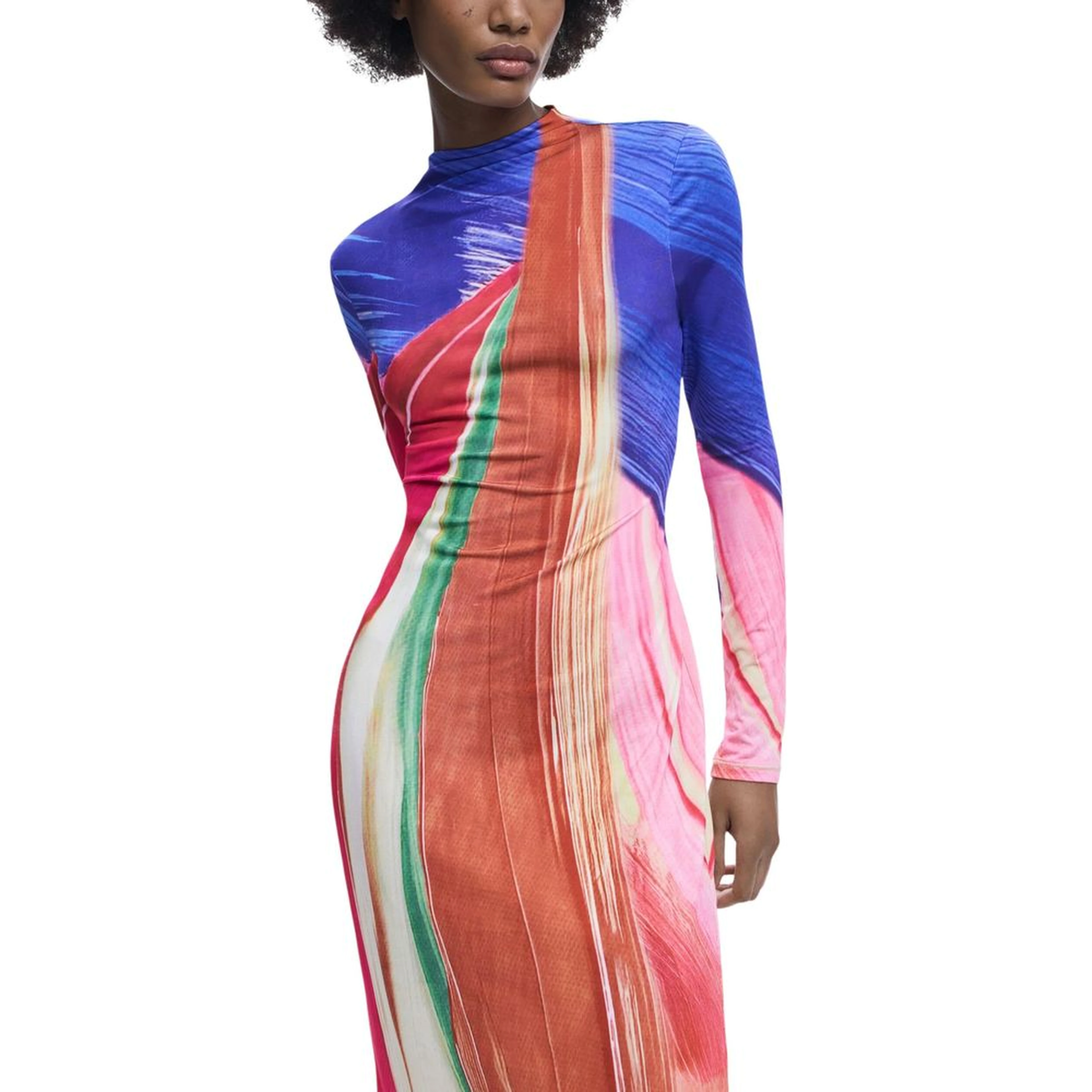 Purple Polyester Long Dress
