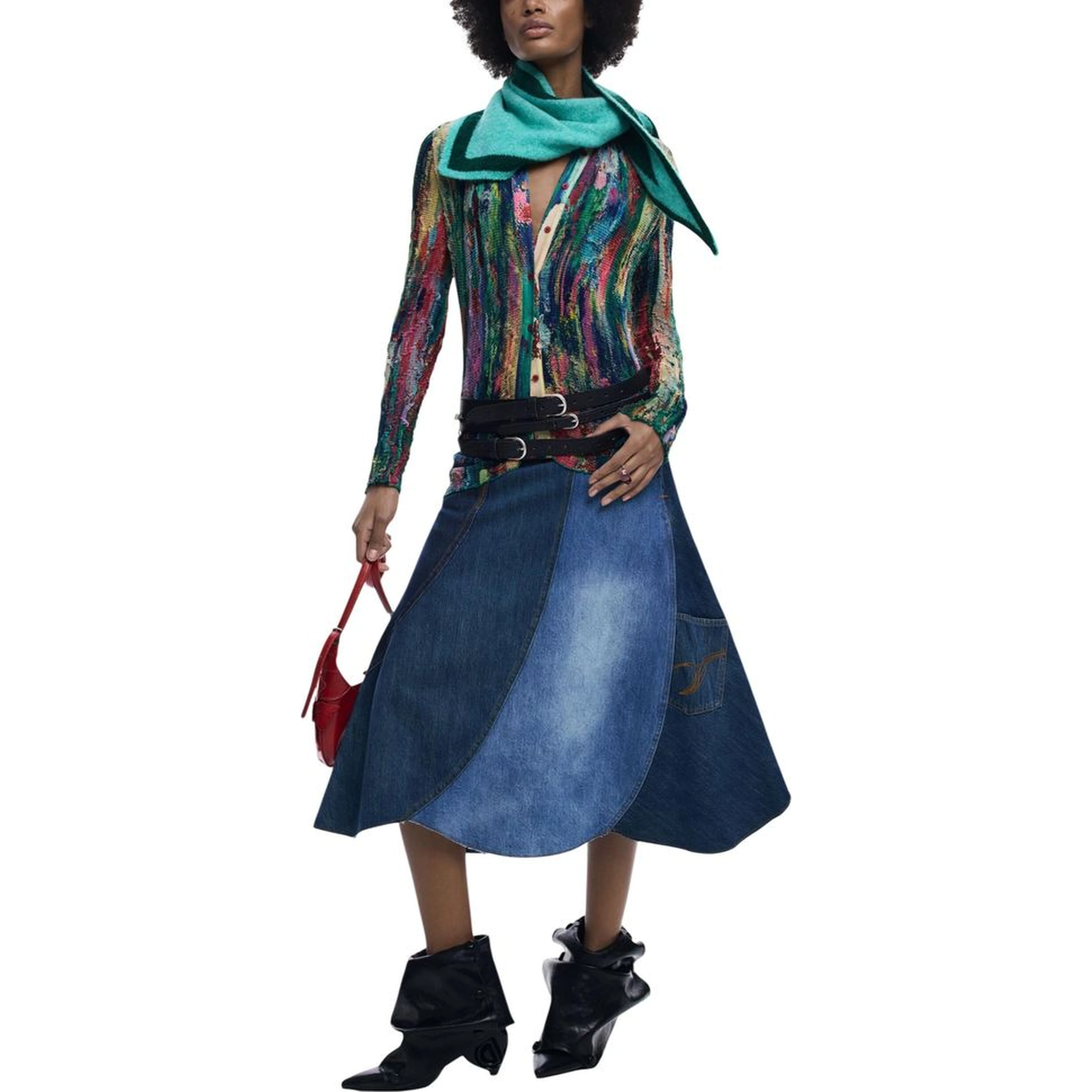 Blue Cotton Long Skirt