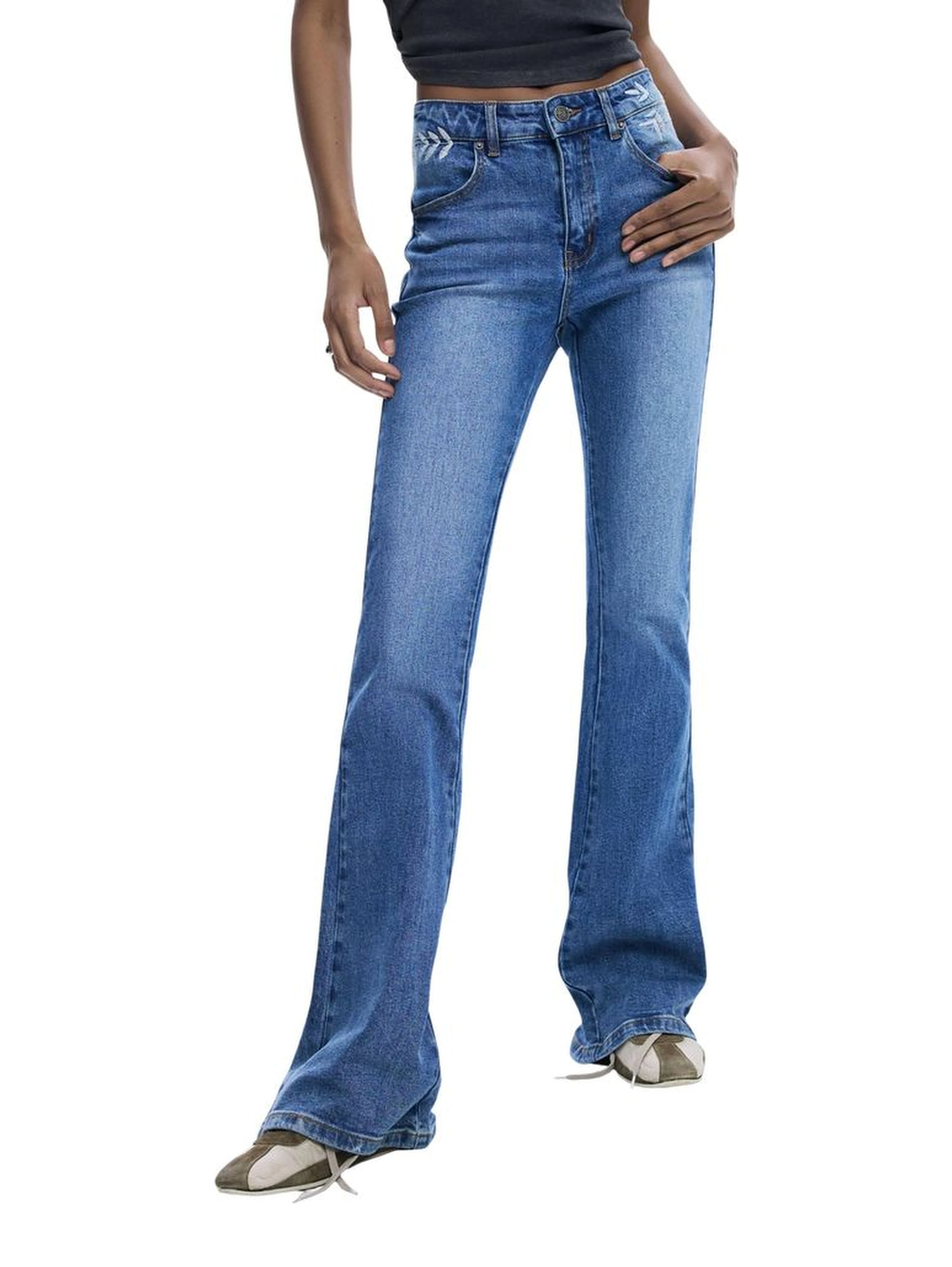 Light Blue Cotton Mom Jeans