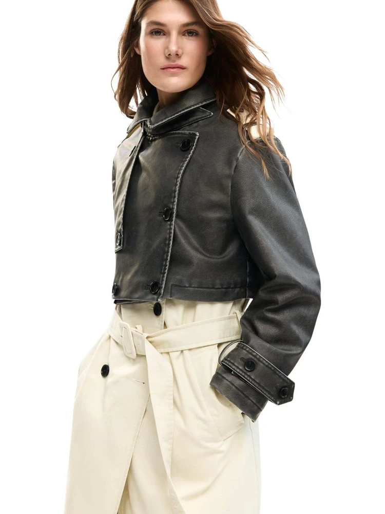 Cream Polyethylene Coat alternative