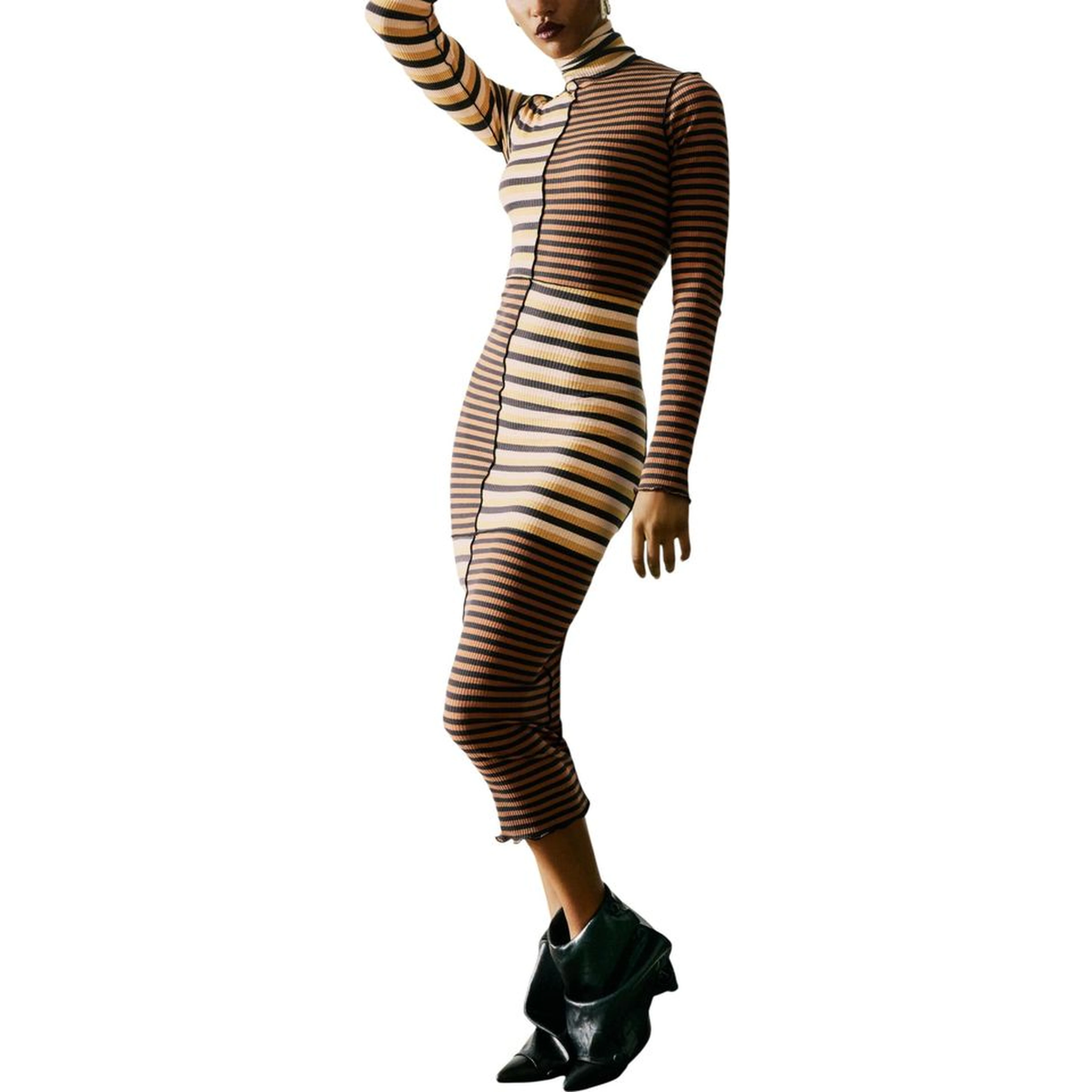 Brown Cotton Long Dress