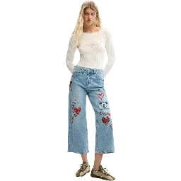 Blue Cotton Mom Jeans