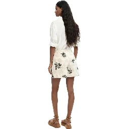 Beige Cotton Shorts