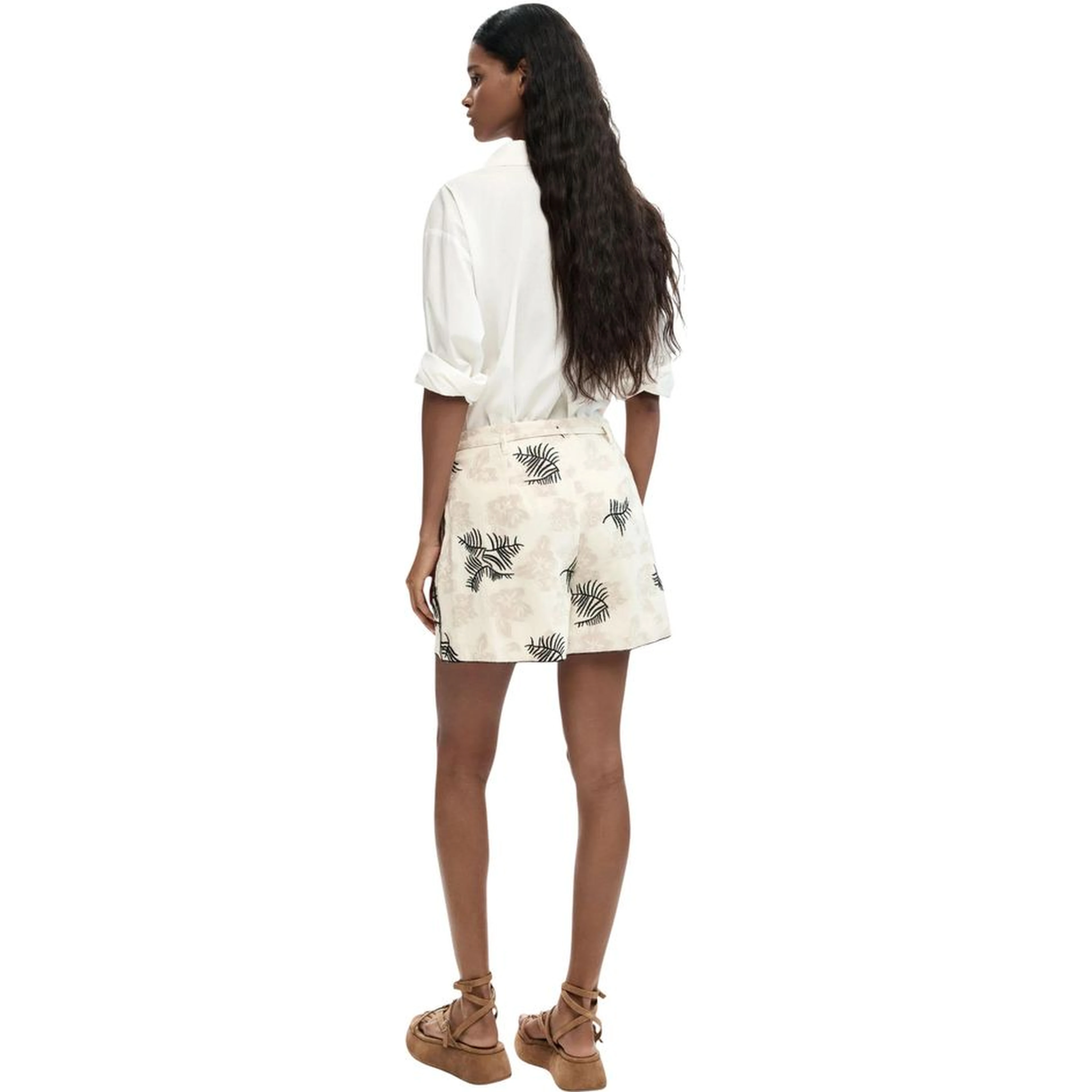 Beige Cotton Shorts