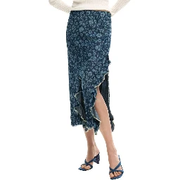 Blue Lyocell Long Skirt