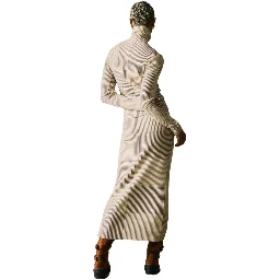 Beige Viscose Turtleneck