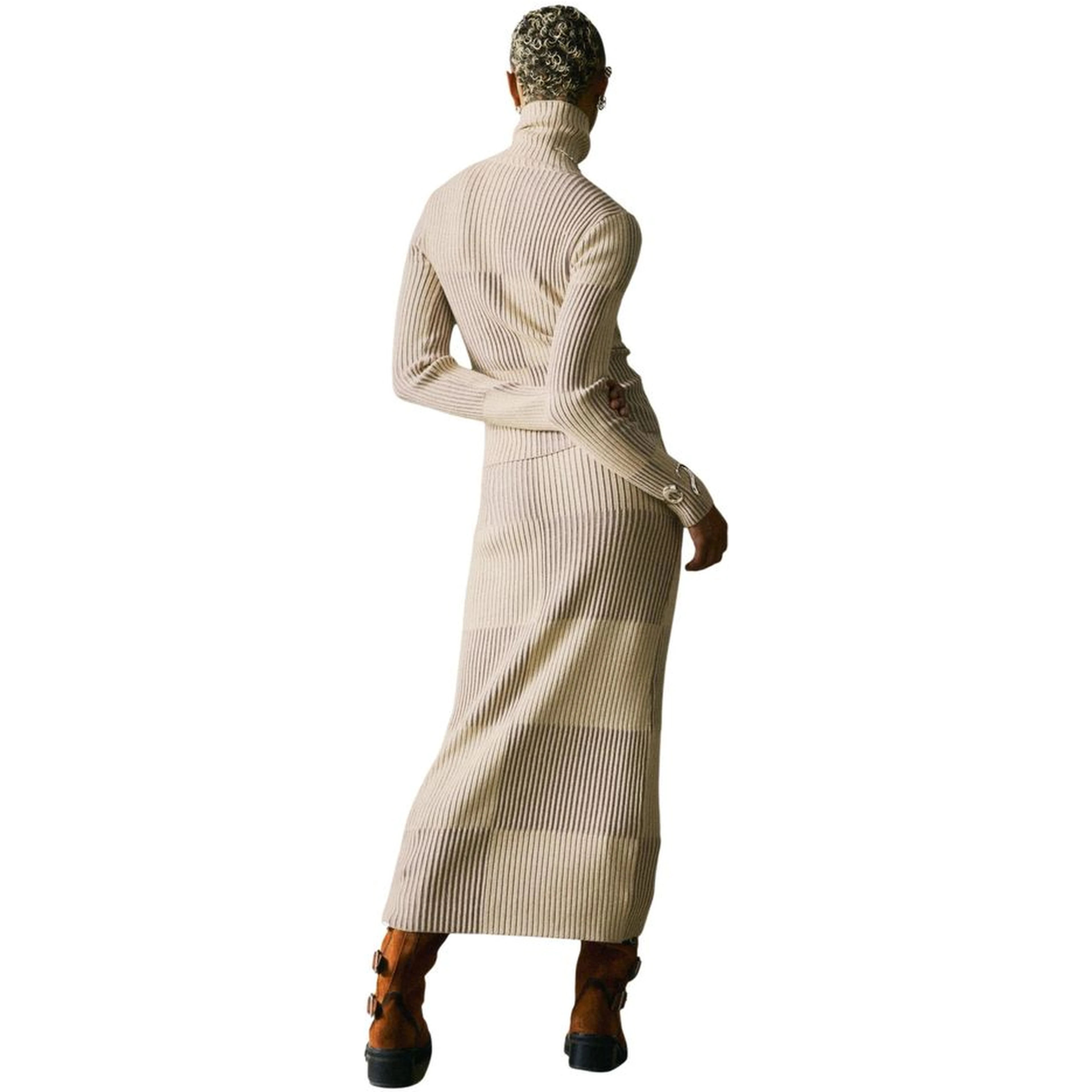 Beige Viscose Turtleneck