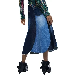 Blue Cotton Long Skirt