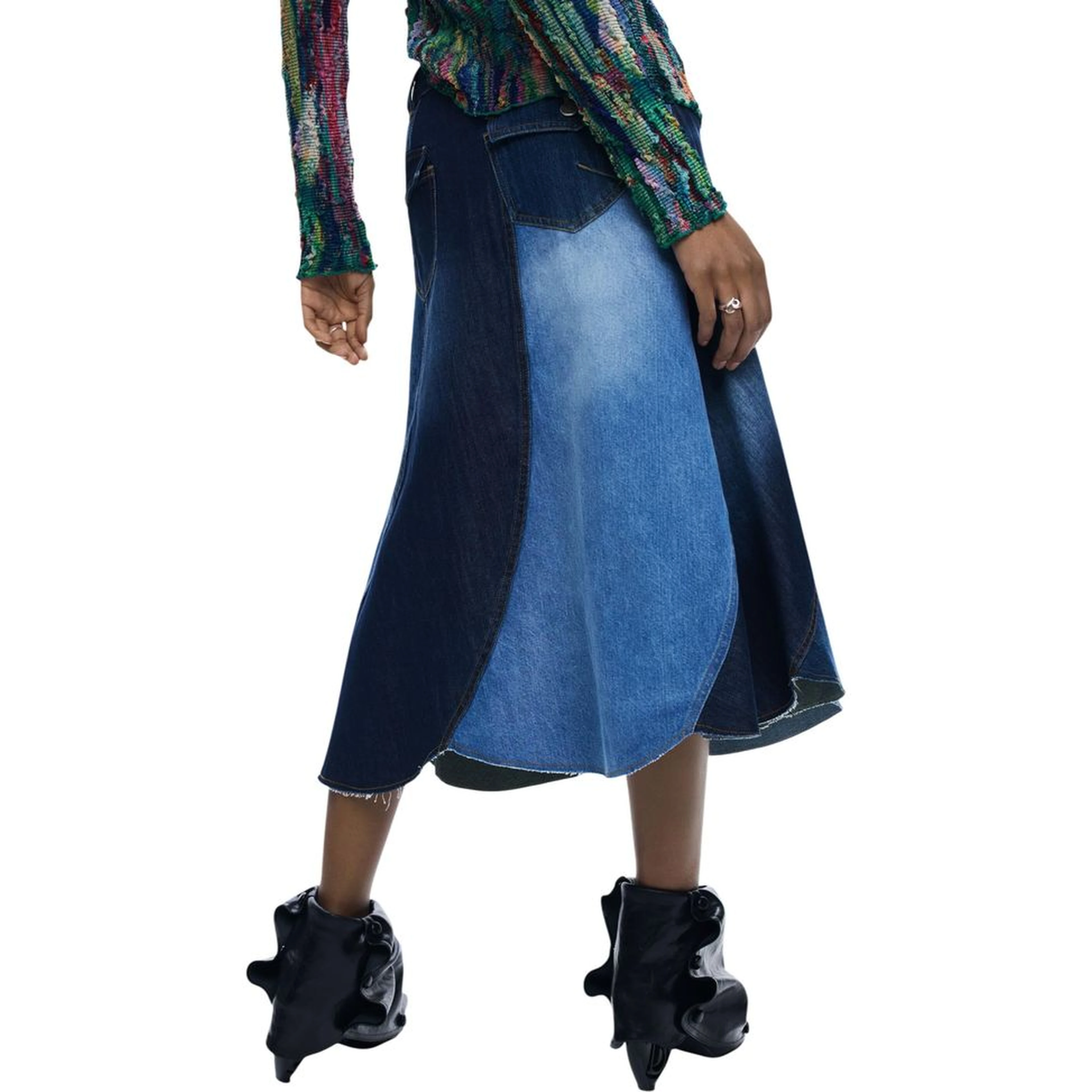 Blue Cotton Long Skirt
