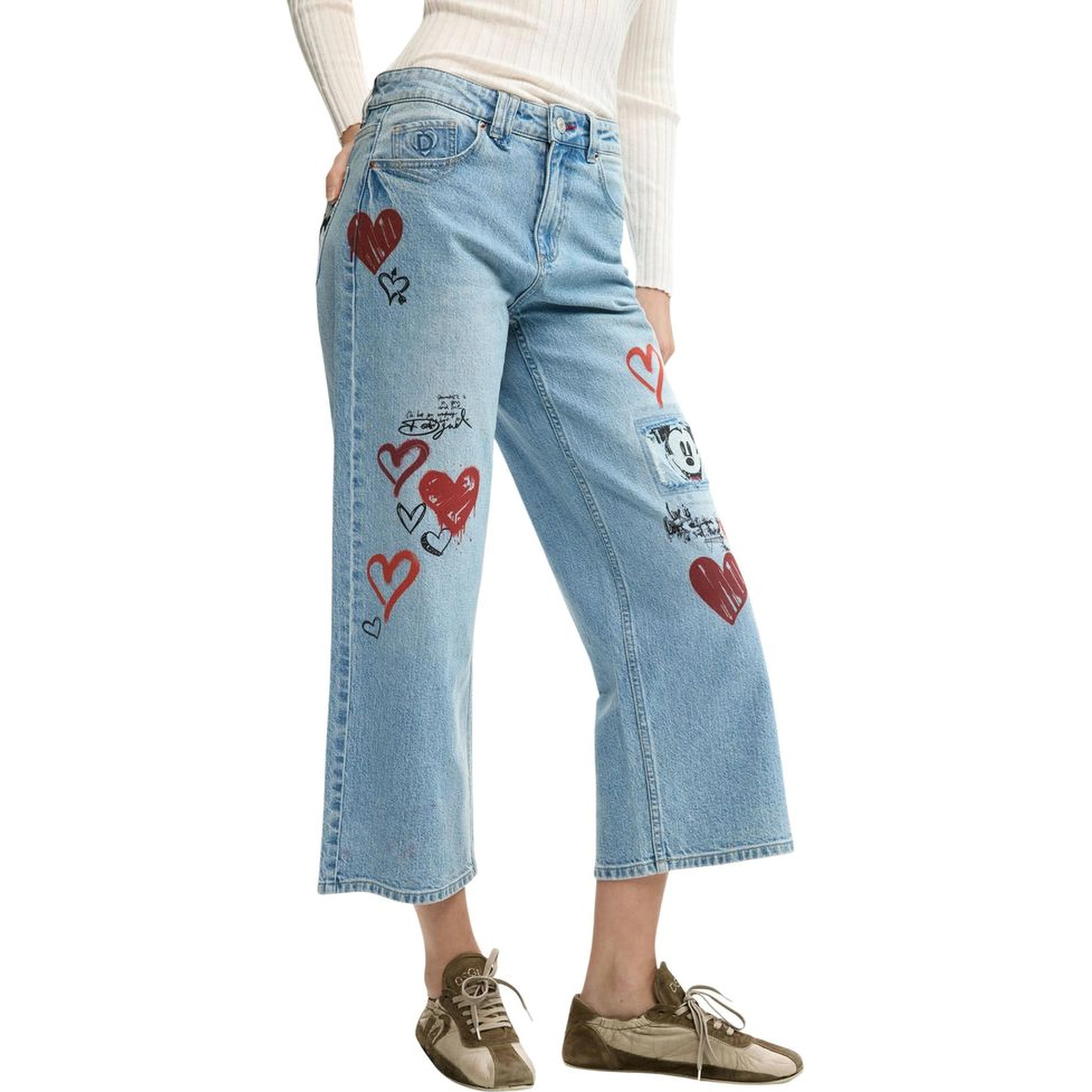 Blue Cotton Mom Jeans